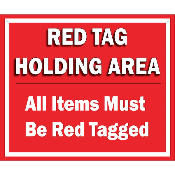 5S Red Tag Area Sign Aluminum Hanging Sign V6 22in x 18in